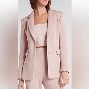 Express Luxe Texture Notch Collar Two Button Blazer